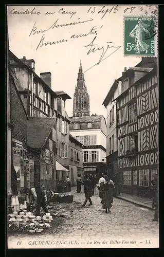 AK Caudebec-en-Caux, Vieille Maison, Grande Rue