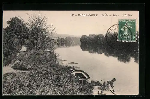 AK Hardricourt, bords de seine