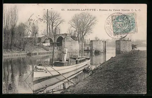 AK Maisons-Laffitte, Ruines du Vieux Moulin C. L. C.