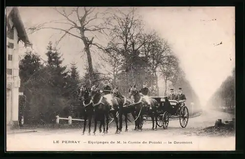 AK Le Perray, Equipages de M. le Comte de Potoki, la Daumont