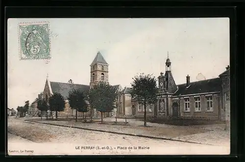 AK Le Perray, Place de la Mairie