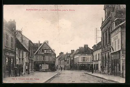 AK Bonnières, Grande-Rue, près la Mairie