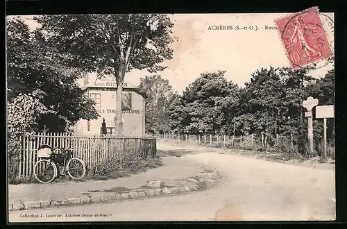 AK Achères, Une rue, Strassenpartie