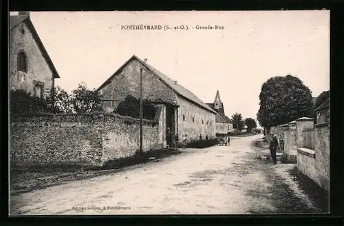 AK Ponthévrard, Grande-Rue, Strassenpartie