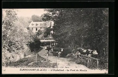 AK Élancourt, L`Orphelinat, Le pont du Moulin