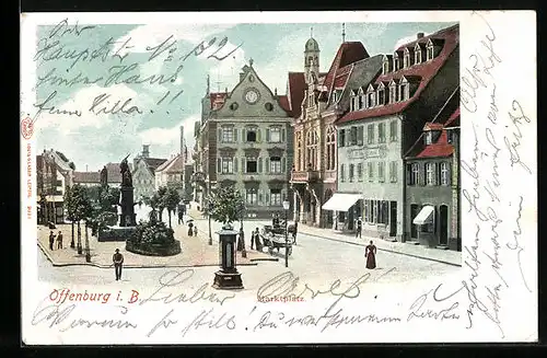 AK Offenburg i. B., Marktplatz