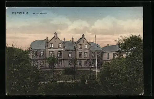 AK Breklum, Missionshaus mit Park