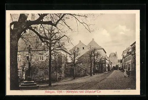 AK Nideggen /Eifel, Marktplatz und Zülpicher Tor