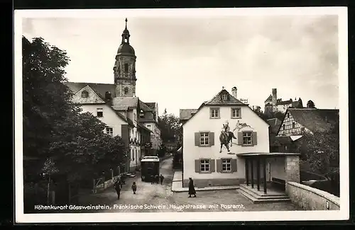 AK Gössweinstein / Fränk. Schweiz, Hauptstrasse mit Postamt