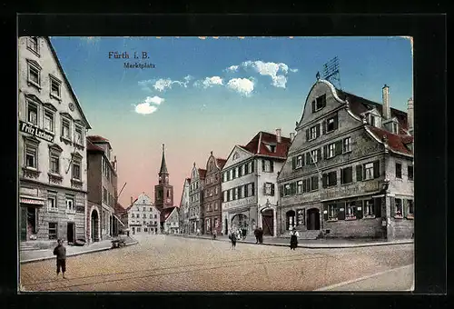 AK Fürth i. B., Partie am Marktplatz
