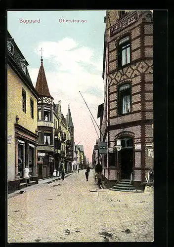 AK Boppard, Oberstrasse mit Hotel Lange