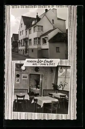 AK Aull /Lahn b. Diez, Pension zur Linde, Bes. Karla Achenbach