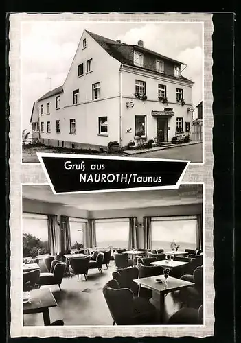 AK Nauroth /Taunus, Gasthaus und Pension zur Rose