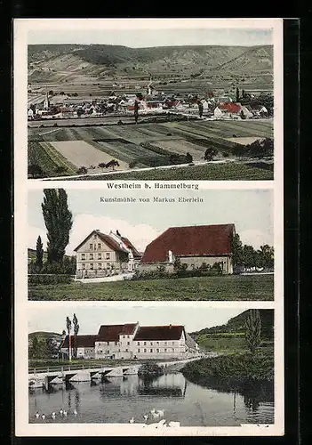 AK Westheim, Ortsansicht mit Kunstmühle von Markus Eberlein