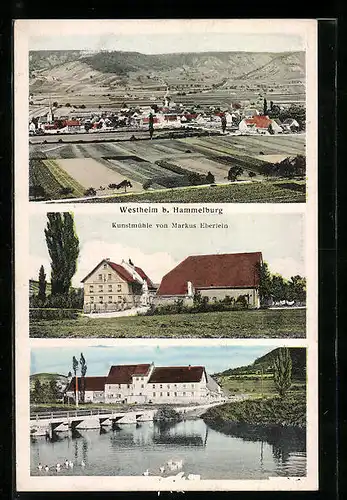 AK Westheim, Ortsansicht mit Kunstmühle von Markus Eberlein