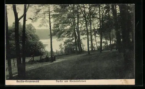 AK Berlin-Grunewald, Partie am Riemeistersee