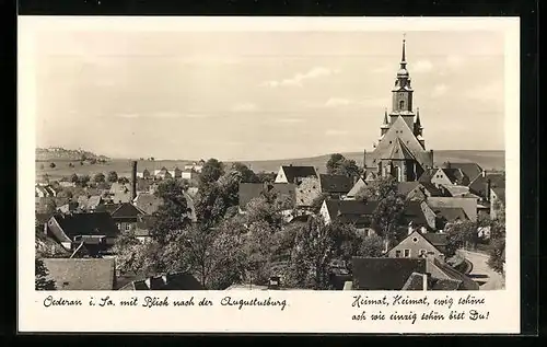 AK Oederan i. Sa., Blick nach der Augustusburg