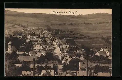AK Olbernhau / Erzgeb., Panoramablick aus der Vogelschau