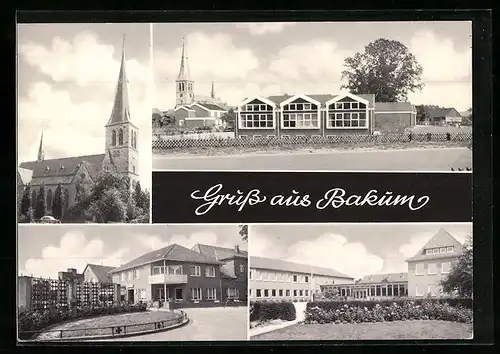 AK Bakum i. O., Kirche, Ortspartie, Gebäudeansicht