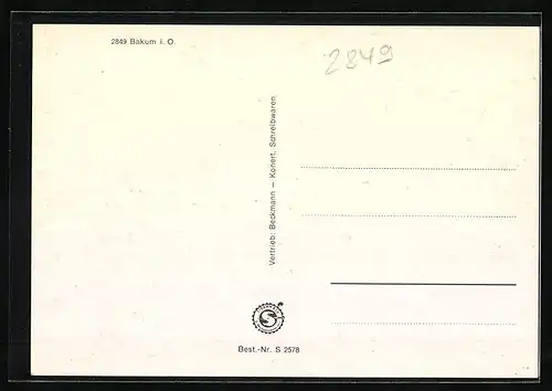 AK Bakum i. O., Kirche, Ortspartie, Gebäudeansicht