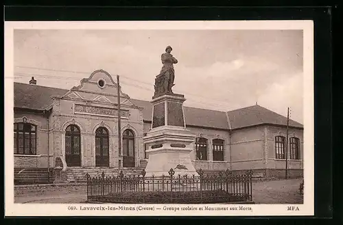 AK Lavaveix-les-Mines, Groupe scolaire et Monument aux Morts