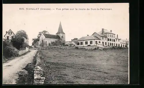 AK Naillat, Vue prise sur la route de Dun-le-Palleteau