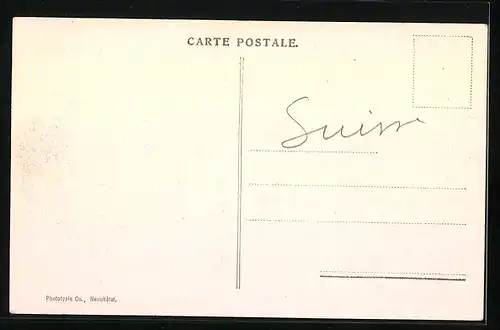 AK Neuchâtel, Vue générale et les Alpes