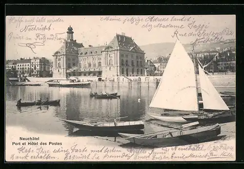 AK Neuchatel, Hotel des Postes et Port