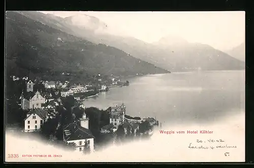 AK Weggis, Teilansicht vom Hotel Köhler
