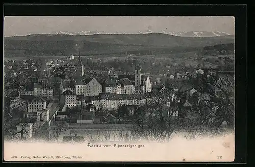AK Aarau, Teilansicht vom Alpenzeiger gesehen