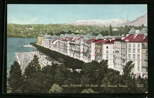 AK Genève, Le Quai des Eaux-Vives