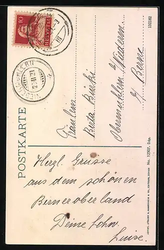 AK Spiez, Blick auf Kirche