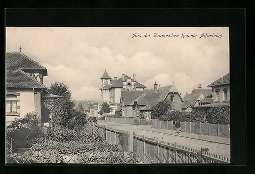 AK Essen, Partie aus der Kruppschen Kolonie Alfredshof