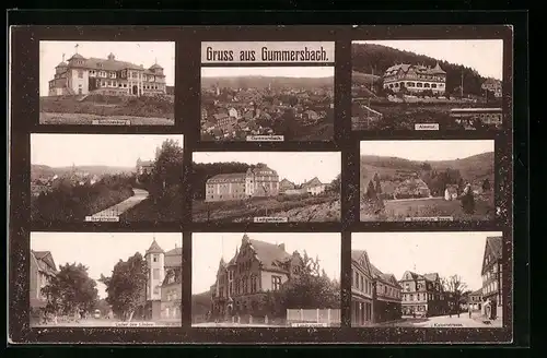 AK Gummersbach, Schützenburg, Landratsamt, Sanatorium Rospe