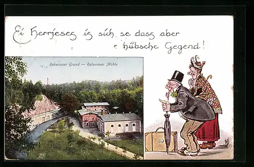 AK Rabenau, Rabenauer Grund mit Mühle