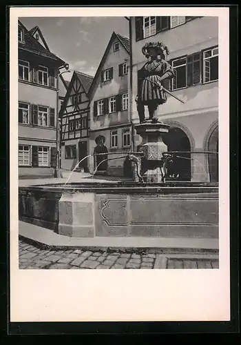 AK Weil der Stadt, Keplerhaus und Marktbrunnen