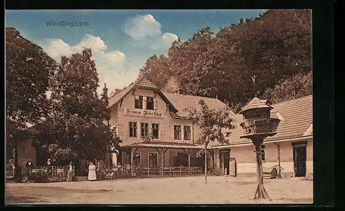 AK Weidlingbach, Cafe-Restaurant zur Schiessstätte von Franz Zischka