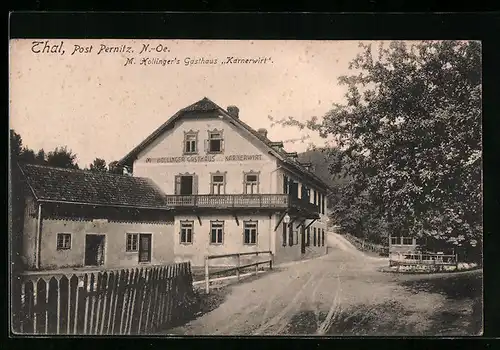 AK Pernitz-Thal /N.-Oe., M. Hollinger`s Gasthaus Karnerwirt