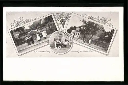 AK Klosterneuburg, Gasthof Jetileks Weinhaus, Kierlingerstrasse 104, mit Wirtsleuten