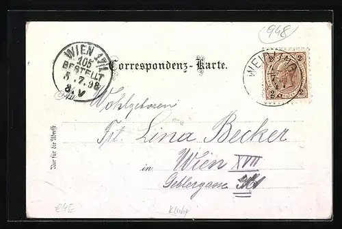 Lithographie Weidlingbach, Schleinzers Gastwirtschaft, Schiessstätte