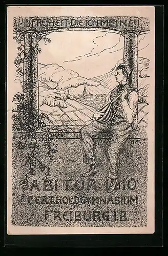 AK Freiburg i. B., Abitur 1910 des Bertholdgymnasiums, Absolvia, Musizierender Schüler