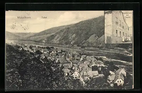AK Moselkern, Restaurant zur Traube, Totalansicht