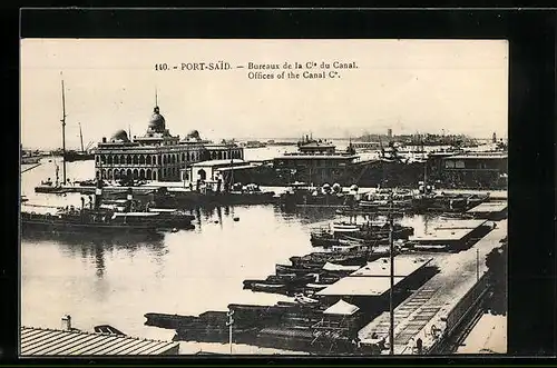 AK Port Said, Bureaux de la Ci. du Canal, Hafen