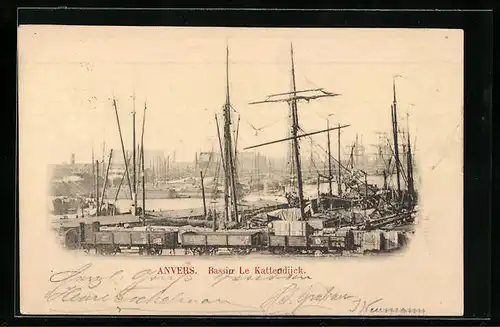 AK Anvers, Bassin Le Kattendijck, Hafen