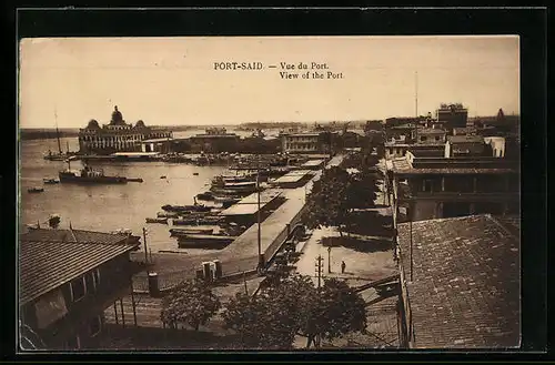 AK Port Said, Vue du Port, Hafen