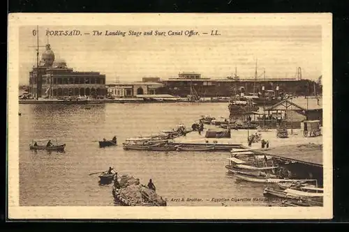 AK Port Said, The Landing Stage and Suez Canal Office, Hafen