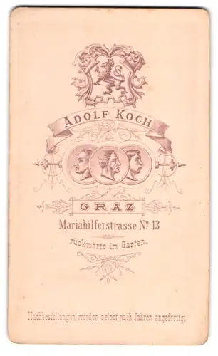 Fotografie Adolf Koch, Graz, Stadtwappen von Graz, Portraits Talboz, Niepce, Daguerre