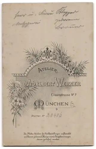 Fotografie Adalbert Werner, München, Ehepaar Klegger am Hochzeitstag im Brautkleid