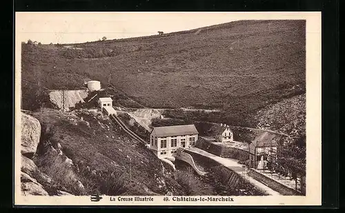 AK Châtelus-le-Marcheix, Blick auf ein Kraftwerk