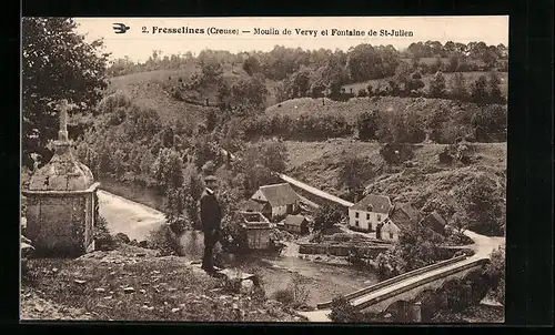 AK Fresselines, Moulin de Vervy et Fontaine de St-Julien